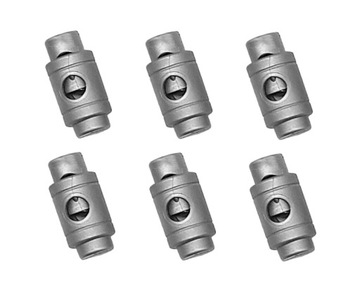 STOPER REGULATOR ZACISK KOŃCÓWKA SZNURKA 5,5mm 6szt SREBRNY