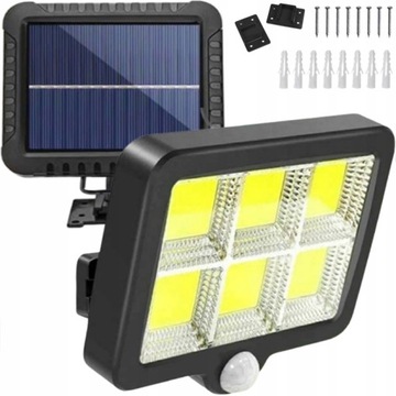 MOCNA LAMPA SOLARNA 120 LED COB CZUJNIK RUCHU ZMIERZCHU