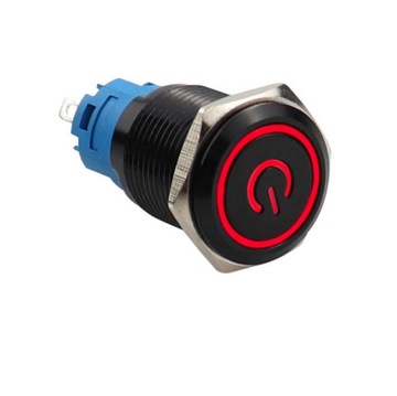 Przycisk przełącznik 16mm metalowy LED 230V mo