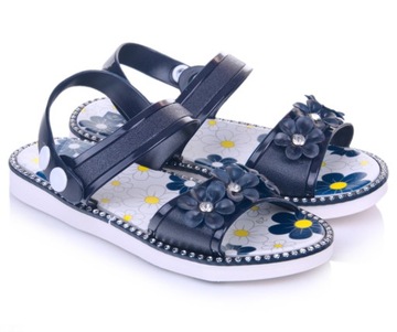 SANDAŁY Dziecięce MIĘKKIE z Cyrkoniami_32 - 19cm
