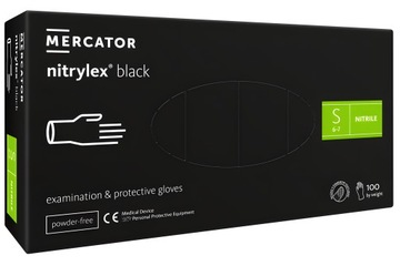 Rękawiczki Mercator Medical Nitrylex Black r. S czarne 100 sztuk