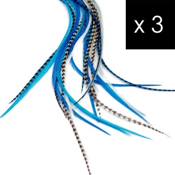 3 Piórka do Włosów - zestaw ice