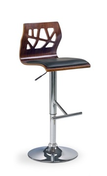 HOKER CZARNY STAL CHROM ECO-SKÓRA ORZECH H34