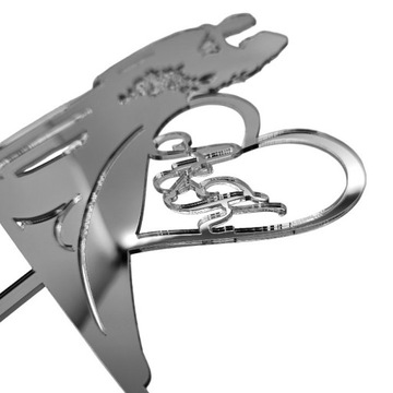 Серебряный зеркальный топпер с инициалами ИНИЦИАЛЫ для серебряного зеркального торта