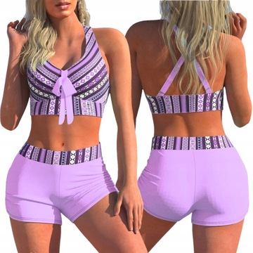 STRÓJ KĄPIELOWY DWUCZĘŚCIOWY SPODENKI PLUS SIZE,