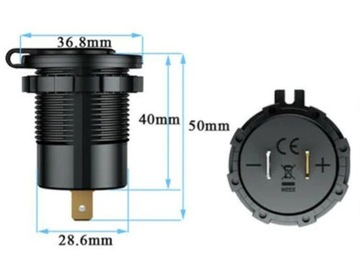 АВТОМОБИЛЬНОЕ ЗАРЯДНОЕ УСТРОЙСТВО 2x USB 4,8 А ВОЛЬТМЕТР