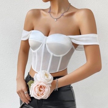 Sexy Backless Bustier Corset Crop Tops Women Sleev