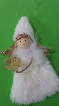 КУЛОН-МАСКОТ АНГЕЛ 18 см, БЕЛЫЙ БЕЛЫЙ