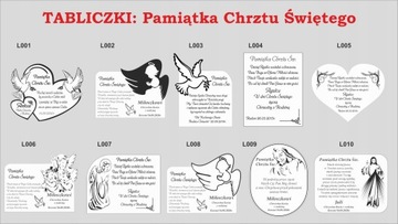 Tabliczka Pamiątka Chrztu życzenia Chrzest grawer