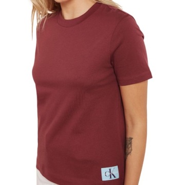 Calvin Klein KOSZULKA burgundowa T-shirt damski S