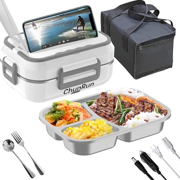 ELEKTRYCZNE PUDEŁKO NA LUNCH podgrzewacz do żywności 1,5L 12V/24V i 220V