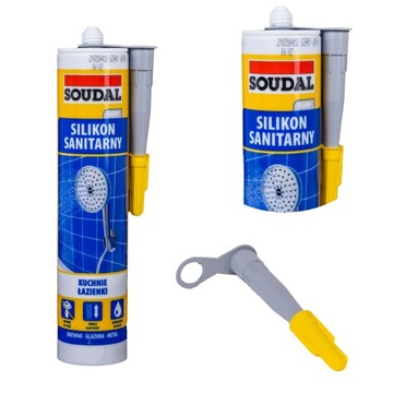 Soudal sanitarny silikon szary uszczelniający 280