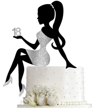 TOPPER KOBIETA na tort 18 30 40 LAT DOWOLNA CYFRA
