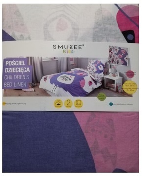 Pościel bawełniana Smukee brokatowa 160x200 sowa