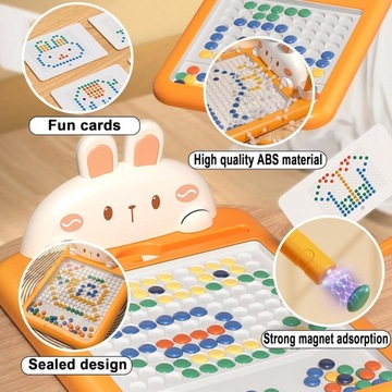 TABLICA MAGNETYCZNA DLA DZIECI MONTESSORI MAGPAD KRÓLIK KLOCKI MAGPAD