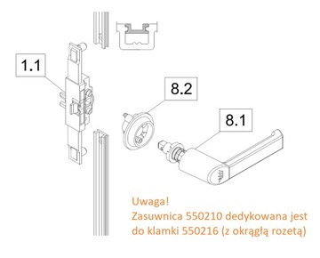 Замок шестерни для системы Schüco AS