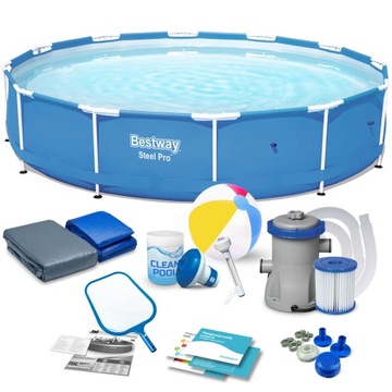 BASEN OGRODOWY STELAŻOWY POMPA 366x76 Bestway 16w1