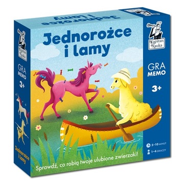 Jednorożce i lamy. Gra memo dla dzieci. Kapitan Nauka