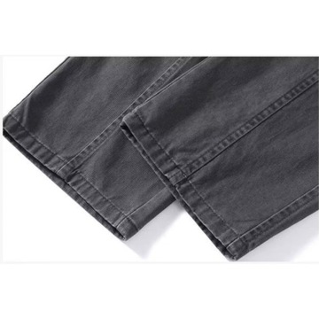 Modne męskie spodnie cargo z prostą nogawką, luźne spodnie z kieszeniami