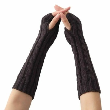 New Fashion Women Ladies Winter Casual Knitted Wrist Arm Hand Warmer Long