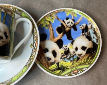 Hutschenreuther маленькая чашка PANDA с ​​тарелкой для печенья