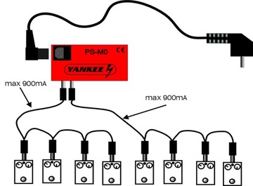 YANKEE PS-M0 POWER SUPPLY 9В/1800мА для гитарных эффектов