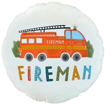 BALON FOLIOWY FIREMAN STRAŻ POŻARNA URODZINY 45 CM