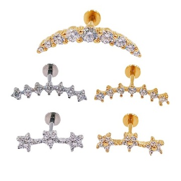 Piercing Labret con rosca interna de acero inoxidable, pendiente para