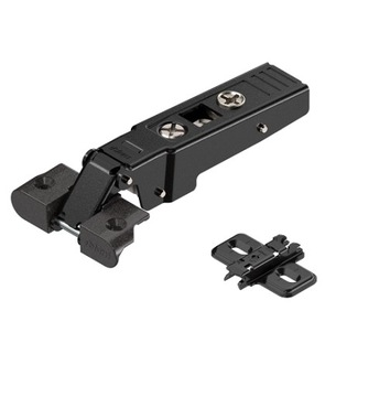 Zawias BLUM do ramek aluminiowych Czarny nakładany CLIP TOP + prowadnik