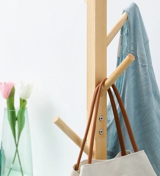 ДЕРЕВЯННАЯ ВЕШАЛКА ДЛЯ ОДЕЖДЫ, НАПОЛЬНАЯ, СВОБОДНОСТОЯЩАЯ СТОЙКА-ЧЕРДАК