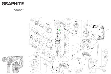 РЕЖИМЫ ШЕСТЕРНИ ДЛЯ УДАРНОГО МОЛОТОКА ГРАФИТ 58G862 58G858