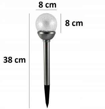 СОЛНЕЧНАЯ САДОВАЯ ЛАМПА, СУШЕННЫЙ ШАР, СТЕКЛЯННАЯ RGB ЛАМПА