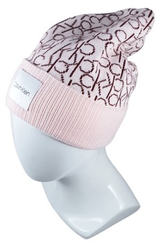 CALVIN KLEIN CZAPKA BEANIE RÓŻOWA ONE SIZE