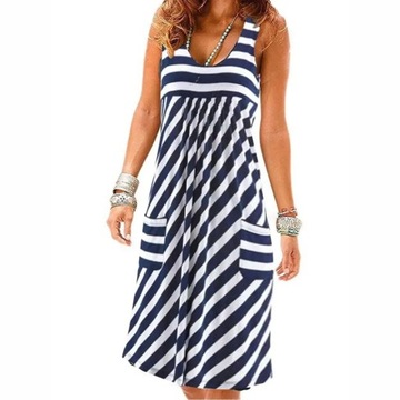 Fashion striped dress summer dress loose simple