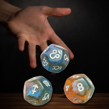 3x Многогранные игральные кости D12 Карта сувениров для вечеринок в многогранном стиле