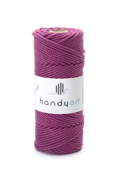 Sznurek do makramy bawełniany 3PLY plum 3mm 100m