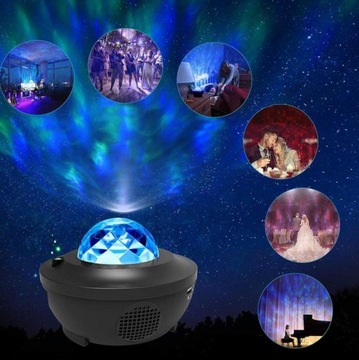 PROJEKTOR GWIAZD RZUTNIK NIEBA LAMPKA NOCNA GŁOŚNIK BLUETOOTH DLA DZIECI
