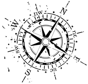 NAKLEJKA GRAFIKA NA AUTO SAMOCHÓD KOMPAS RÓŻA WIATRÓW 50 x 50cm