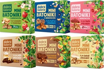 DOBRA KALORIA MINI BATONIKI ZESTAW MIX SMAKÓW 102g, ZDROWE BATONY bez CUKRU