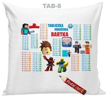 Подушка с именем + таблица умножения Fortnite