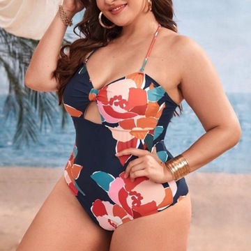 ЦЕЛЬНЫЙ КУПАЛЬНИК РАЗМЕРА ПЛЮС ЦВЕТОК XXL