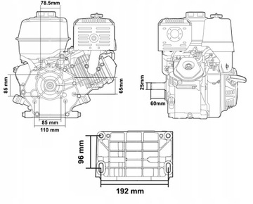 SILNIK SPALINOWY GX390 WAŁ 25mm 15KM DO ZAGĘSZCZARKI STARTER ELEKTRYCZNY