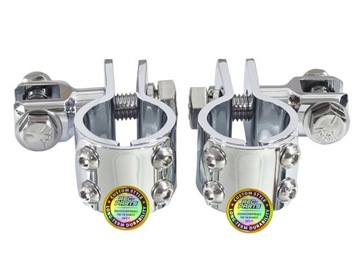 Коляски Подставки для ног на дугах Зажимы 32 мм и 25,4 мм + Резинки измельчителя Хром