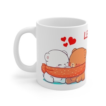 Kubek BUBU LOVES DUDU + imię Walentynki Prezent