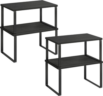 PÓŁKI REGAŁ ORGANIZER KOMPLET 2 x 2 STYL LOFT INDUSTRIALNY CZARNY - 30 cm -