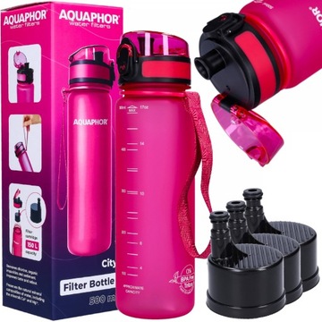 Butelka Bidon filtrujący dla dziecka Aquaphor City 0,5l + 3x Filtr Wkład