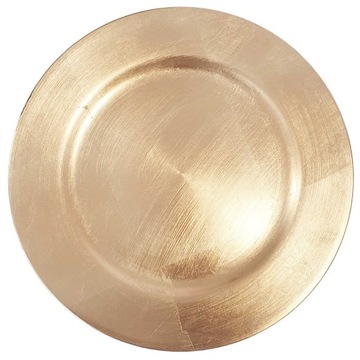 ZŁOTY POD TALERZYK TALERZ przecierany PATERA podstawka WESELE CHRZEST 33cm