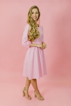 LUVIA sukienka Elena len różowa cukierkowa Barbie
