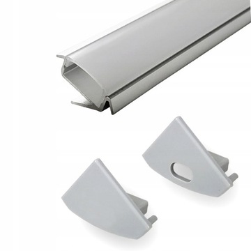 Zaślepka do profili LED NAROŻNYCH kątowy C - szary biały czarny - 2 szt