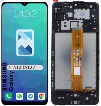 Wyświetlacz LCD Ekran Szybka Dotyk do Samsung Galaxy A12 Nacho A127 RAMKA